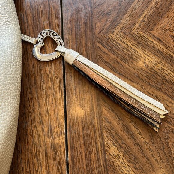 Brighton "Barbados" Pearl Pebbled Leather Hobo Shoulder Bag with Braided Strap - Picture 9 of 9